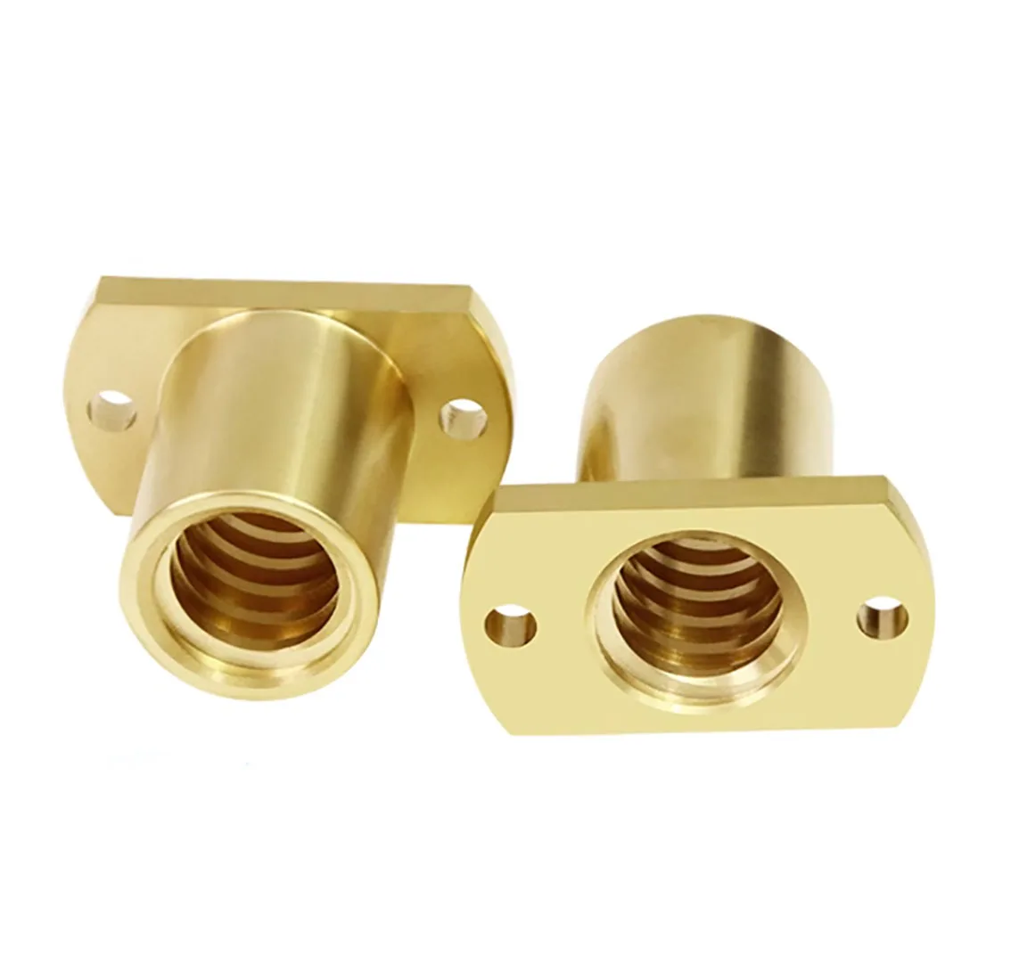 Латунный фланцевый трапециевидный винт T10-T40 шаг 2-8 мм