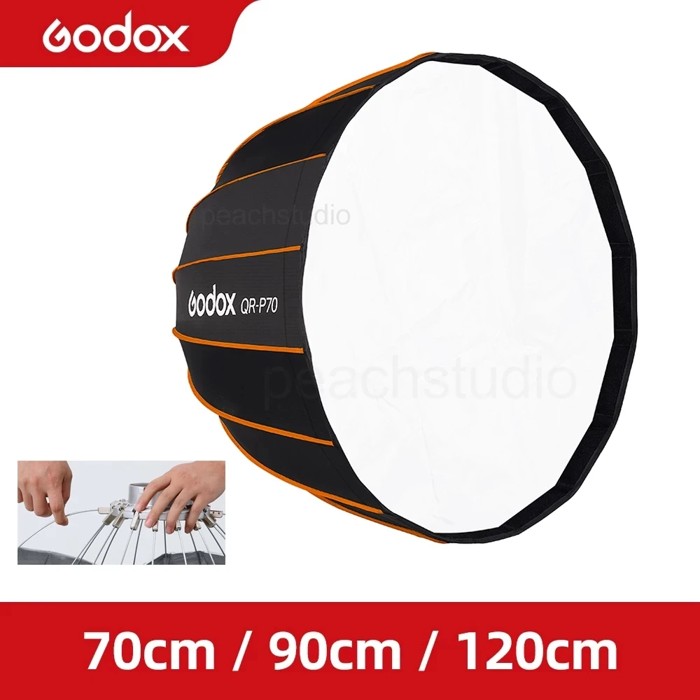 Godox QR-P70 70 см QR-P90 90 QR-P120 120 быстросъемный параболический глубокий софтбокс + сотовая