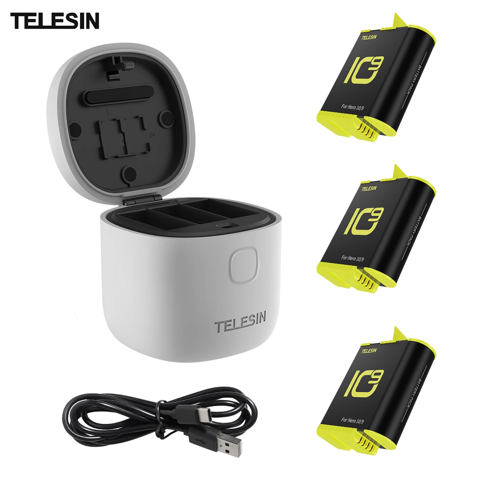Комплект для хранения аккумулятора TELESIN спортивной камеры зарядное устройство с