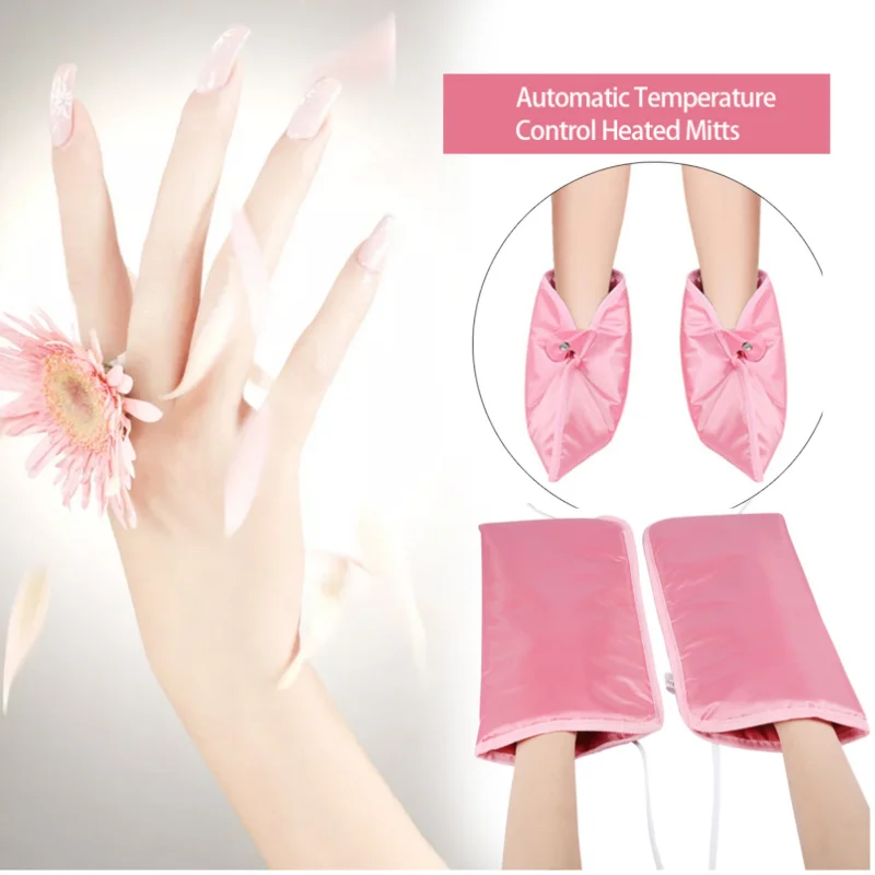 1 пара Электрический Фрезер для ногтей парафин воском перчатки с подогревом под