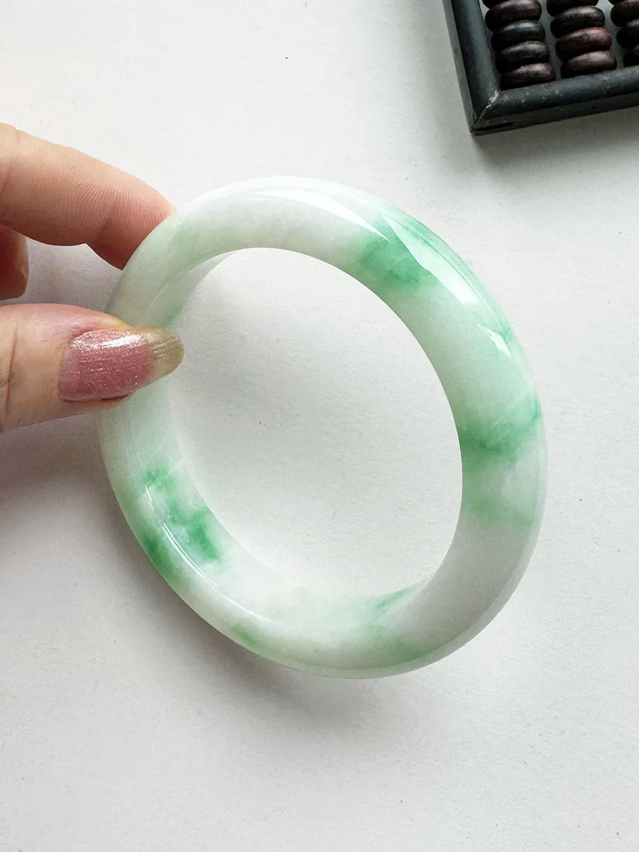 Браслет из натурального нефрита с нефритовым лесом большое кольцо рот 66 ледяное