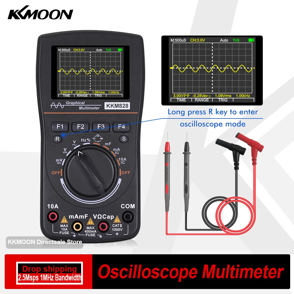 Умный осциллограф Kkm828 2 5 Мвыб./с частота дискретизации 1 МГц полоса пропускания