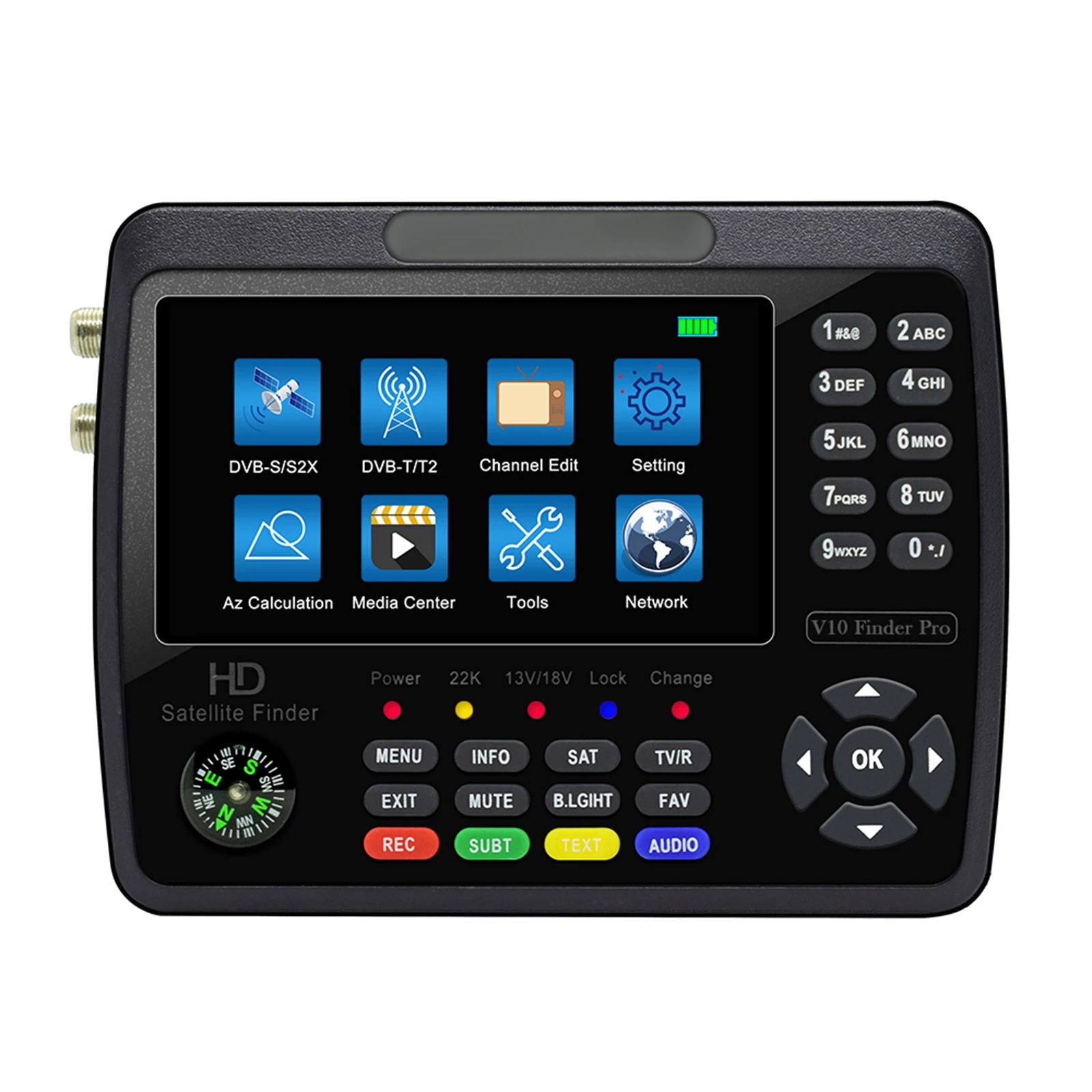 V10 Finder Pro Спутниковый искатель DVB-S/S2/S2X/T/T2/C/H.265 Цифровой спутниковый 4 3-дюймовый