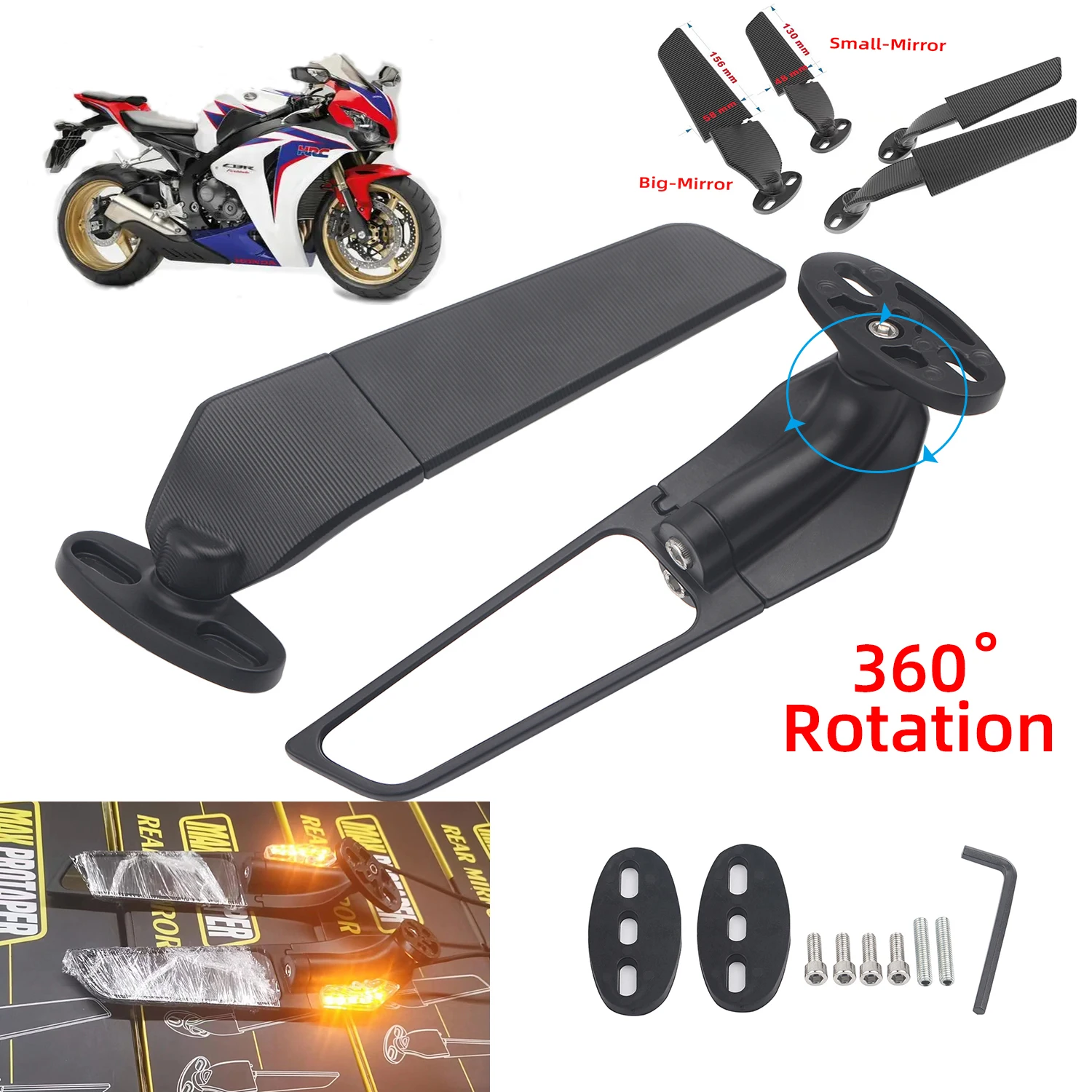 Для мотоциклетного зеркала Honda CBR650R F CBR1000RR CBR600RR CBR 250R 300R 400RR 500R модифицированное