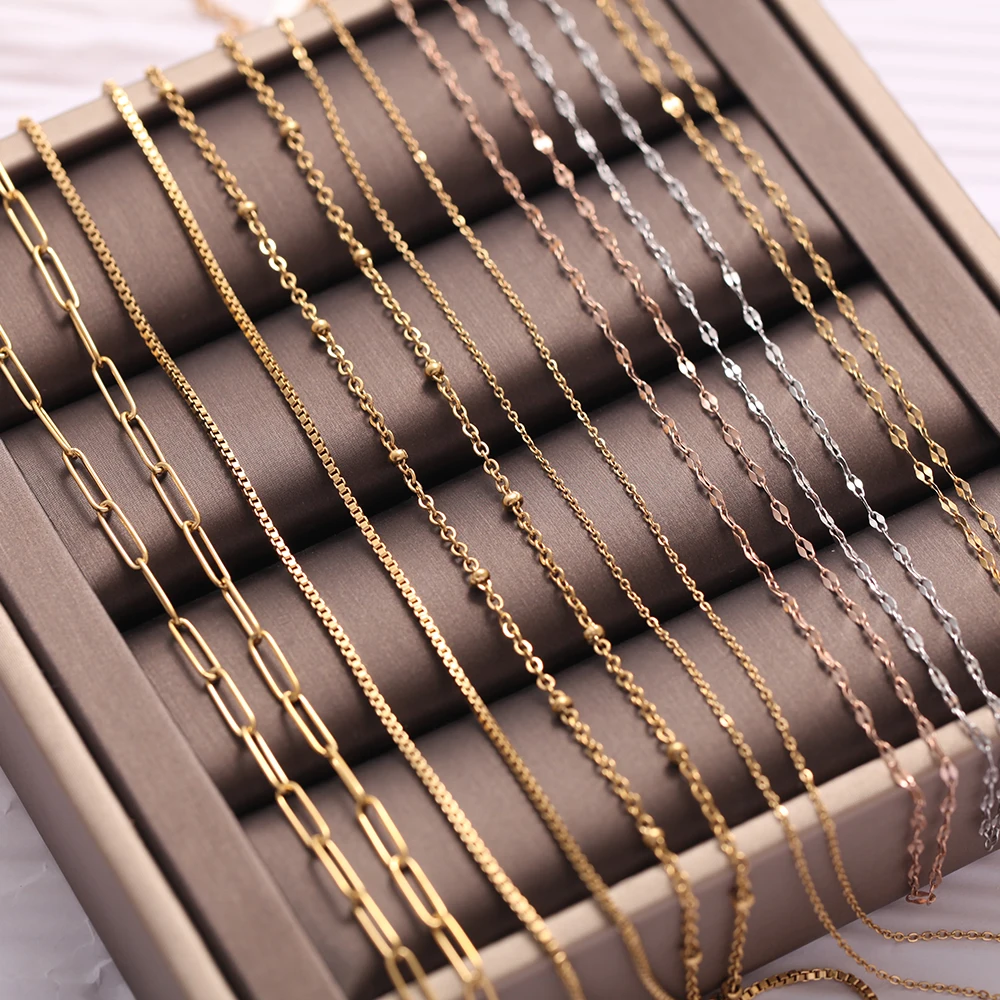 Золотая цепочка из нержавеющей стали для женщин длинная чокер мужчин воротник