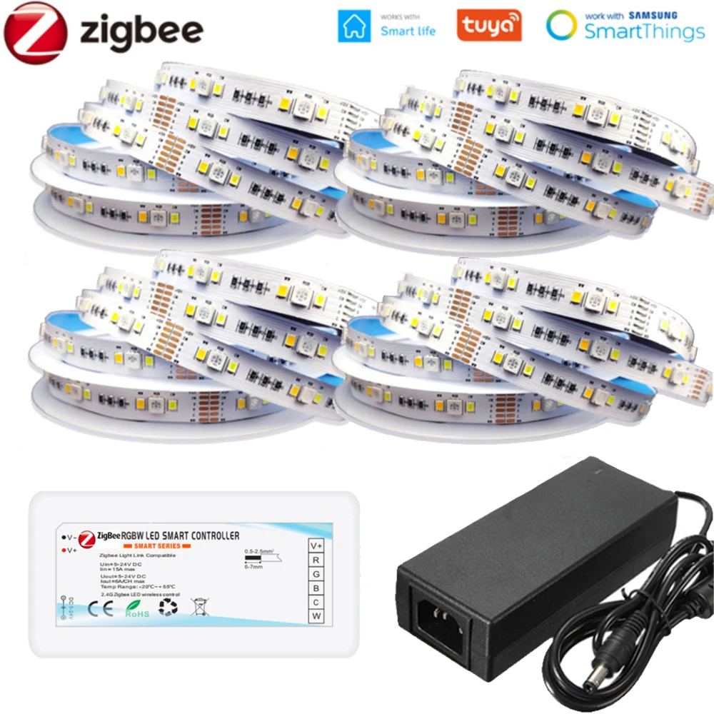 Светодиодная лента ZIGBEE 3 0 20 м 24 в пост. Тока 5050 RGBCCT 3500-6500 К | Освещение