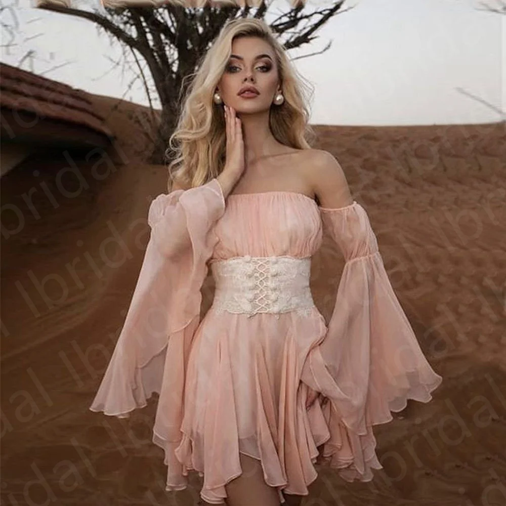 Новинка Уникальные Розовые платья для встречи выпускников короткие свадебные