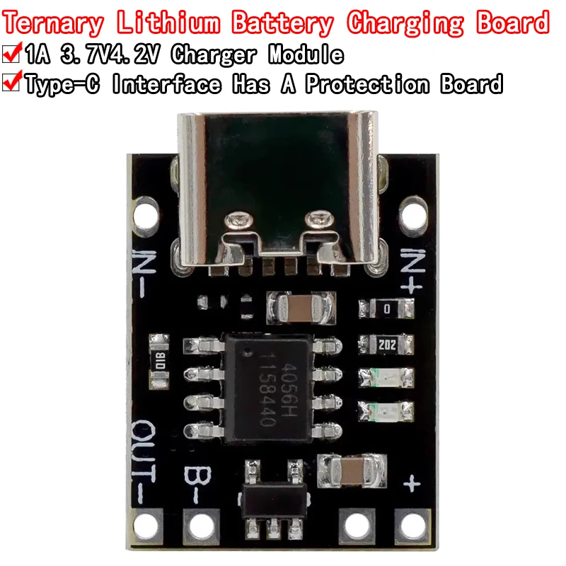 Type-C USB Ultra-Small Lithium Battery Charging Panel 1A Ternary 3.7V 4.2V Charger Module With Protection Board