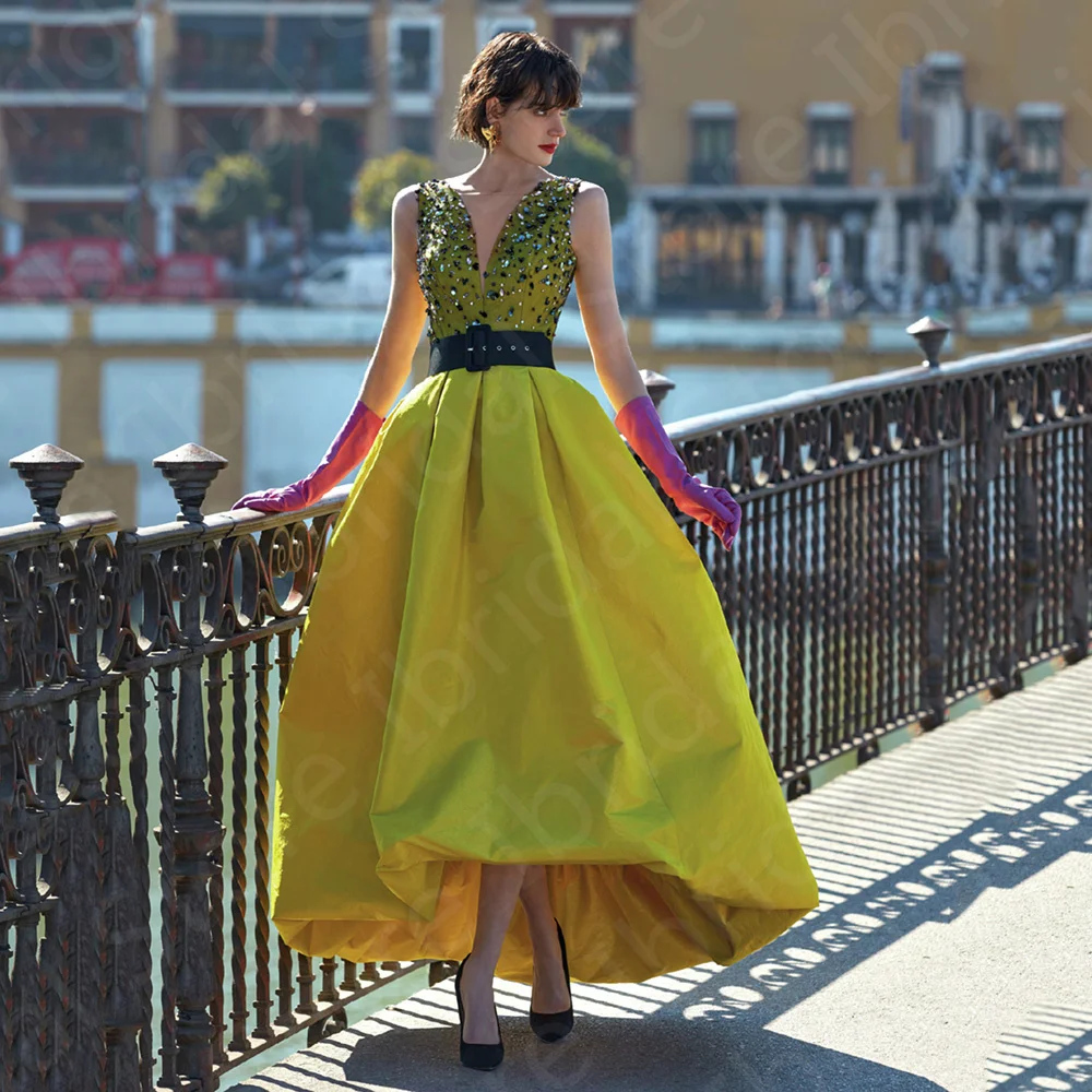 Новинка Классические платья для матери до середины икры невесты 2023 с бисером