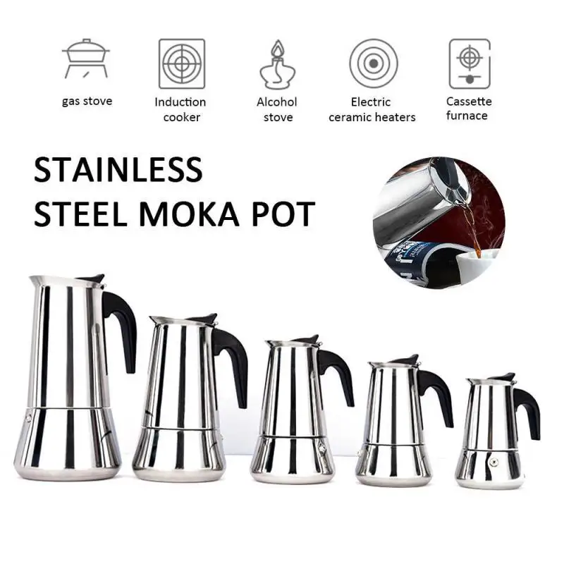 2/4/6/9/12 Cups Stainless Steel Italian Top Moka Espresso Cafeteira Expresso Percolator Stovetop Coffee Maker Pot