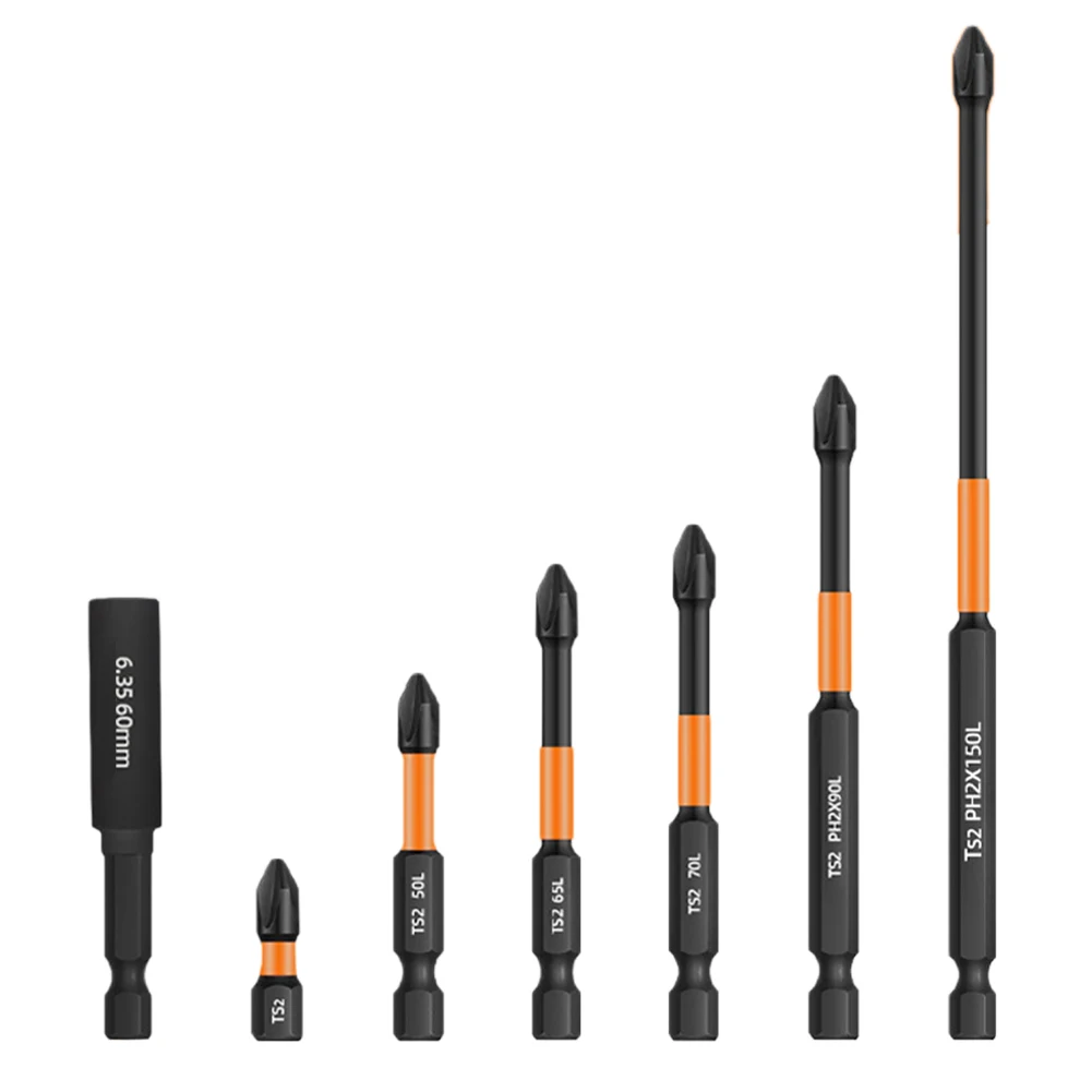 7 шт. 25-150 мм отвертка PH2 сверло с шестигранным хвостовиком магнитный нескользящий