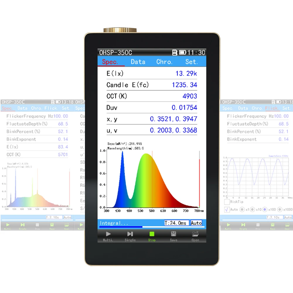 Портативный спектрометр OHSP350C 380-780nm CCT CRI Lux тестер измеритель длины волны