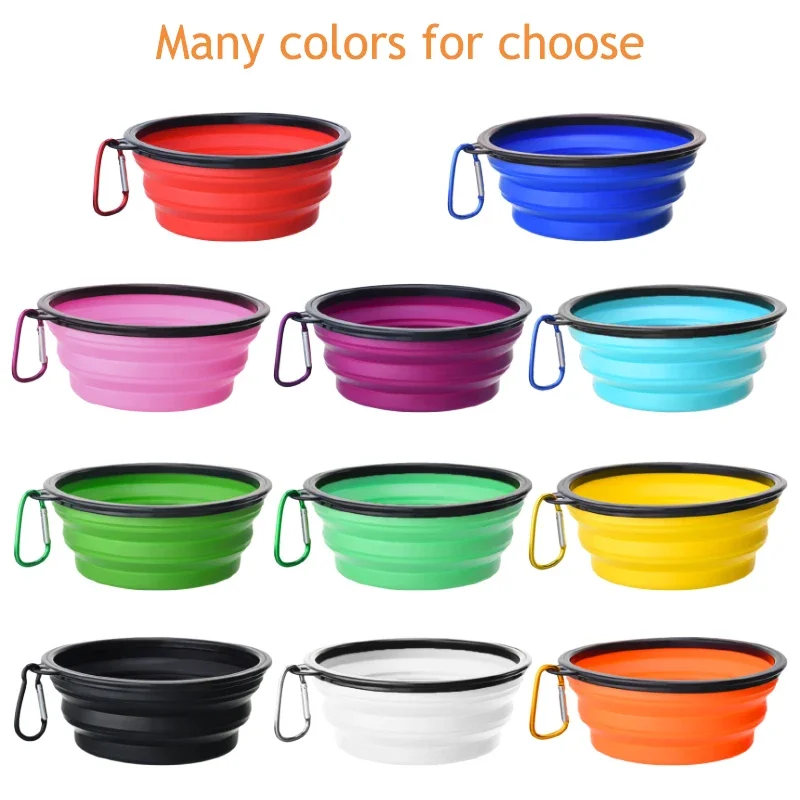 350MLPortable Silicone Pet Dogs Water Bowls Traveling Collapsible Camping Walking Outdoor Feeding Pets Folding Dish Bowl D0012A