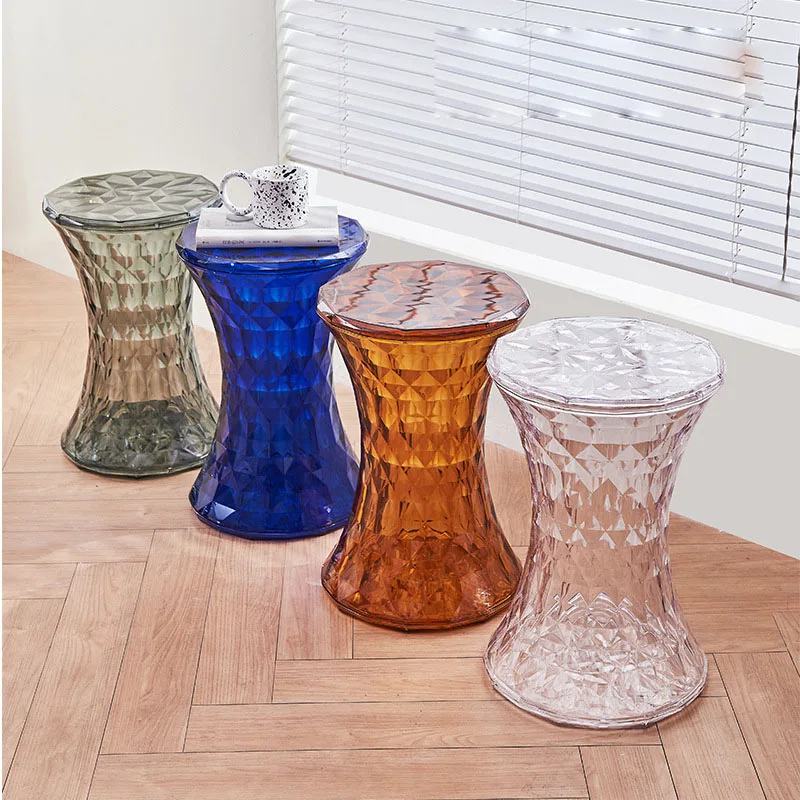 Скандинавский акриловый низкий стул дизайнерский креативная скамейка для обуви