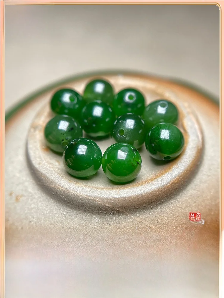 Натуральная яшма свободные бусины шпинат зеленый нефрит Хэтянь ручной работы