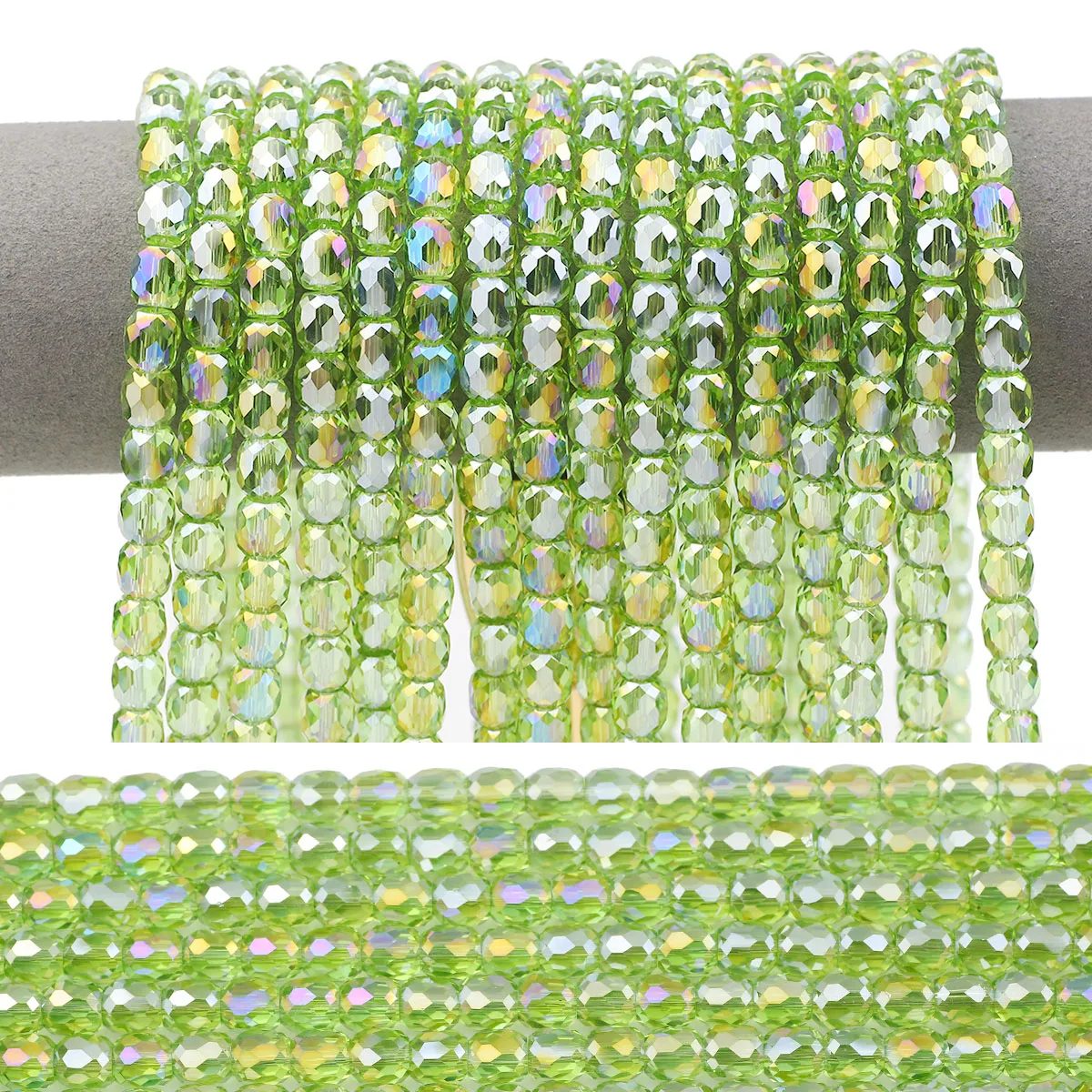 8 мм фруктово-зеленые AB австрийские цилиндрические хрустальные бусины