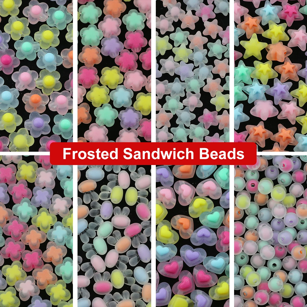 Акриловые бусины в форме сердца цвет ассортименте 20-100 шт