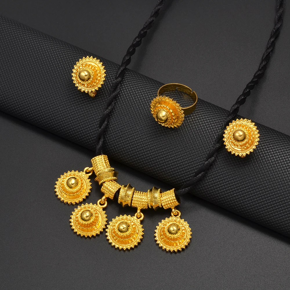 Anniyo новые комплекты ювелирных украшений эфиопские черные веревочные серьги