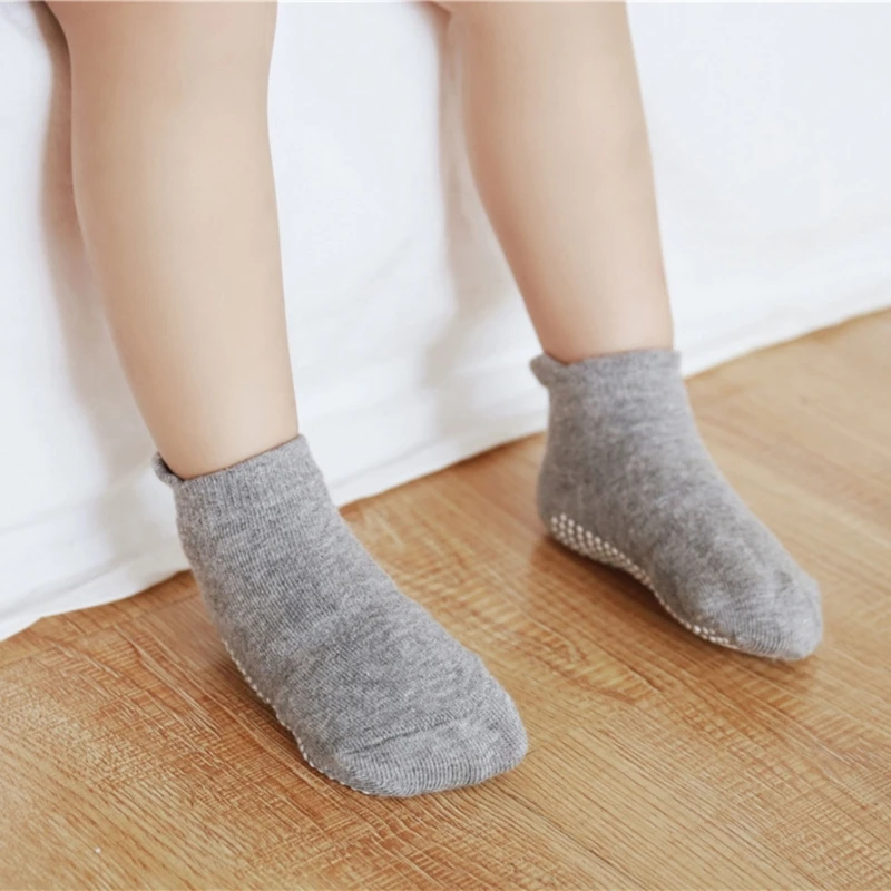77HD Baby Anti Slip Floor Socks Хлопчатобумажные детские носки для стабильных прогулок и игр