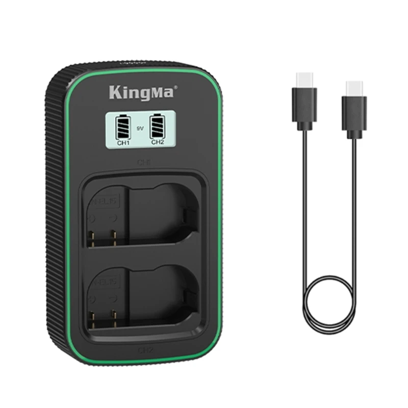 EN-EL15 ENEL15 ЖК-дисплей двойной USB C быстрое зарядное устройство для D7200 D7000 Z5 Z6 Z6ll Z7II D7100