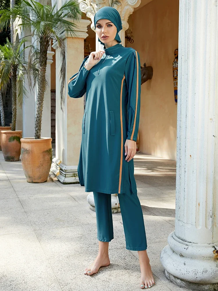 Абая летние мусульманские купальники хиджаб женский мусульманский 3 шт.
