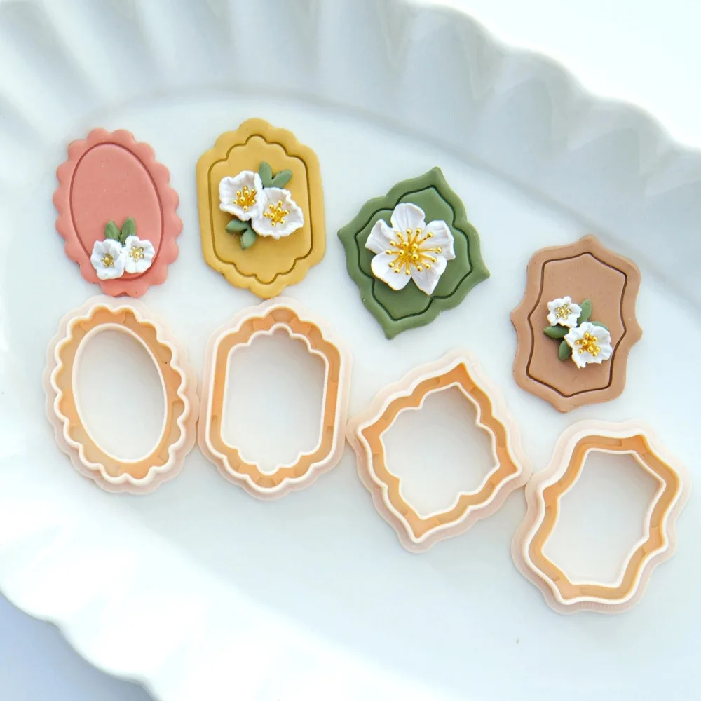 Полимерные серьги в форме простой рамки инструменты для моделирования сделай