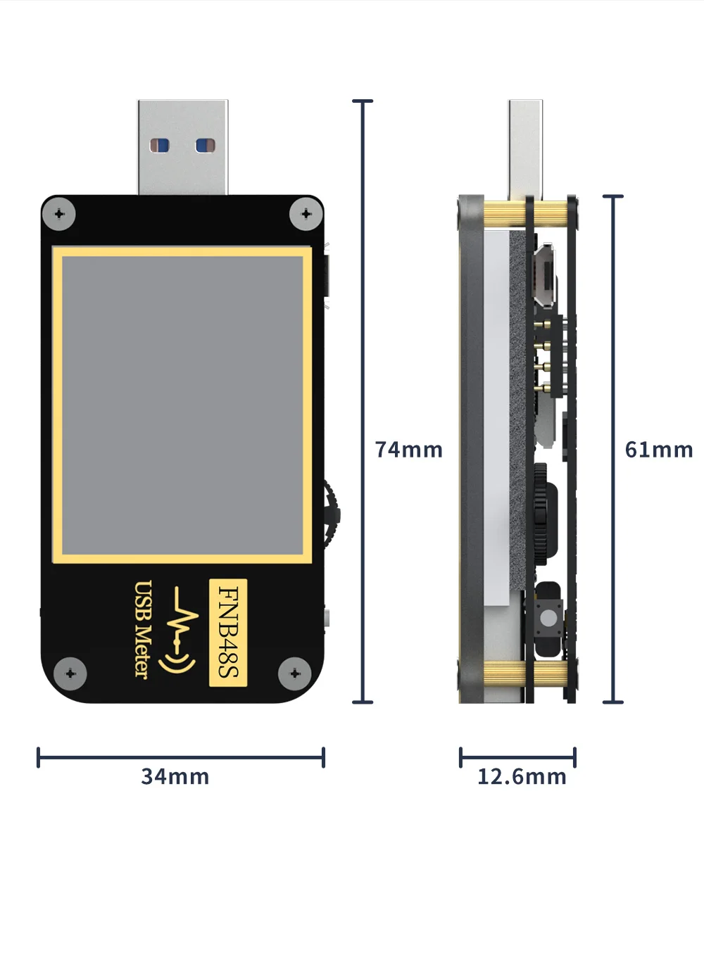 FNB48S PD триггер Вольтметр Амперметр Ток и вольтметр USB-тестер QC4 + PD3.0 2 0 PPS Тест