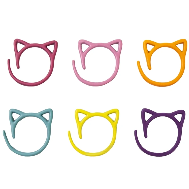 24 шт. Кольца-маркеры для вышивания кошек с металлическим фиксатором вязания