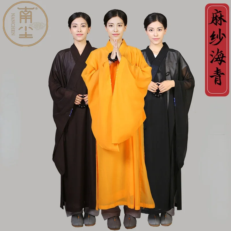 Тонкая Тайваньская льняная одежда монаха для буддизма халат Layman Haiqing медитация