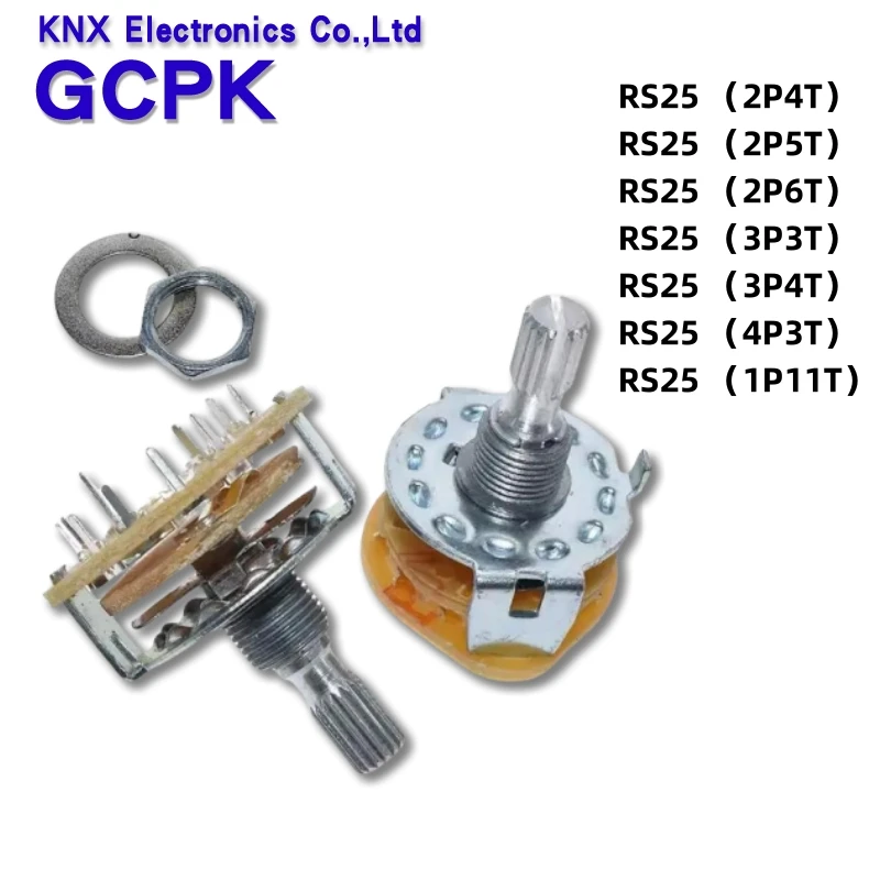 2 шт. RS25 диапазонный переключатель 2P4T 2P5T 2P6T 3P3T 3P4T крепление поворотный селектор