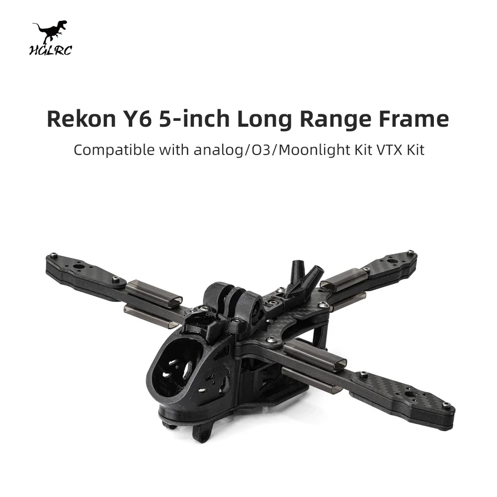 HGLRC Rekon Y6 5-дюймовый комплект рамок 5 мм Arm для аналогового/O3/Moonlight VTX Дрон дальнего