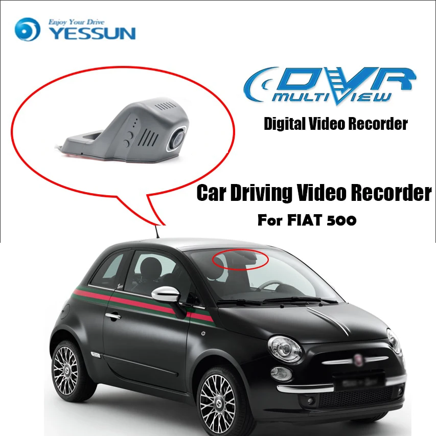 YESSUN для FIAT 500 автомобильный мини видеорегистратор вождения видео регистратор
