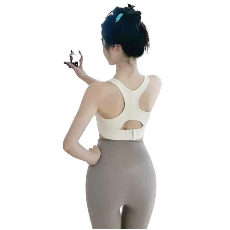 Костюм для йоги с фиксированной чашкой влажный впитывающийся I-образный жилет