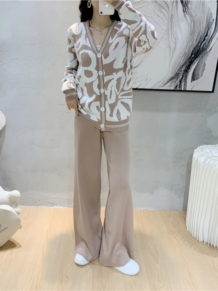 Женский трикотажный комплект из 2 предметов Повседневная утепленная куртка и