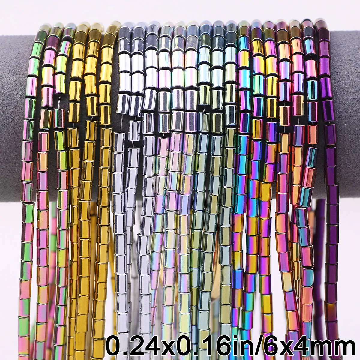 6x4 мм 55 шт. цилиндрические гематитовые трубчатые бусины из натурального камня