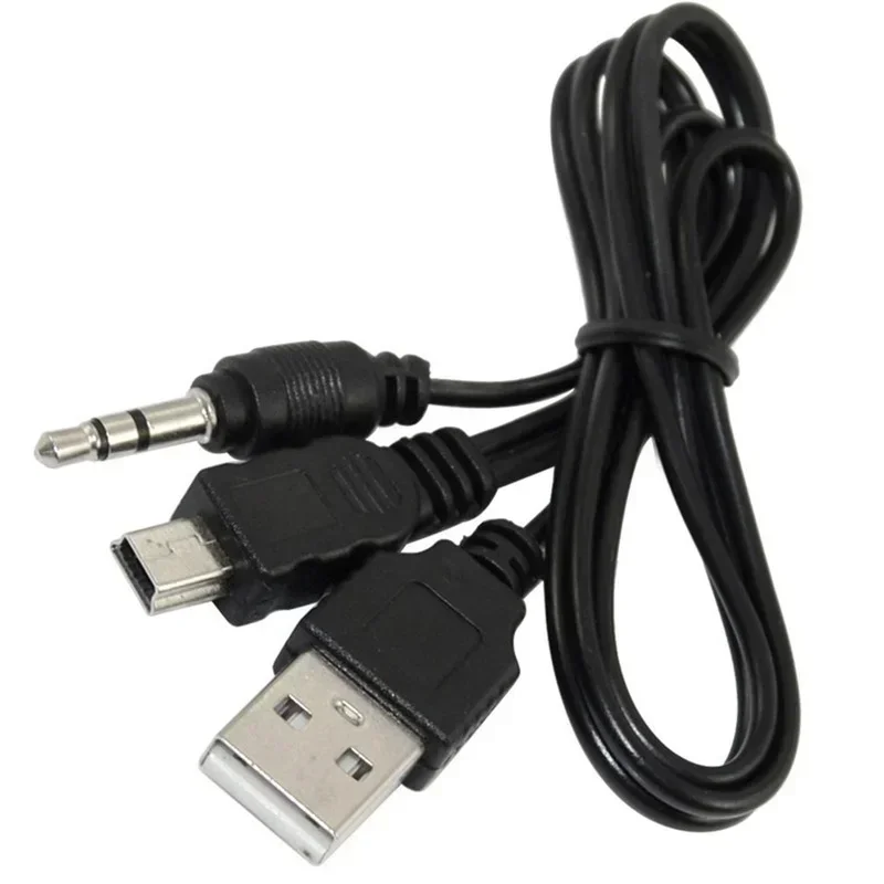 Высококачественный черный USB2.0 A Male to Mini B + 3 5 мм аудио AUX 1–2 АудиокабельАдаптер