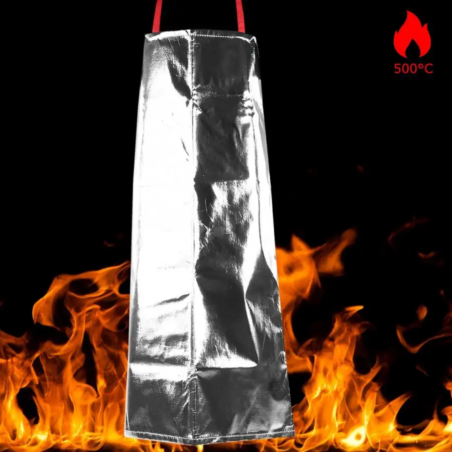500 Degree Heat Insulation Anti-fire Apron Anti-scalding High Temperature Resistant Aluminum foil Anti-radiation New | Безопасность и