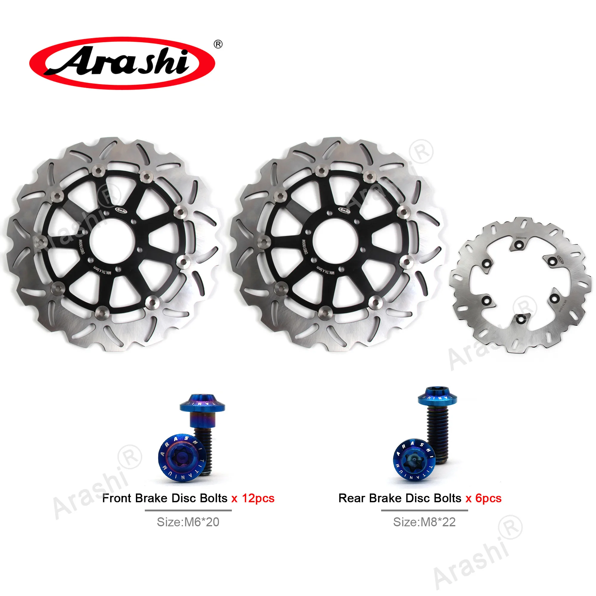 Arashi 1 комплект для YAMAHA XJR 400 1995 1996 1997 1998 1999 2000 XJR400 с ЧПУ полный плавающий передний и
