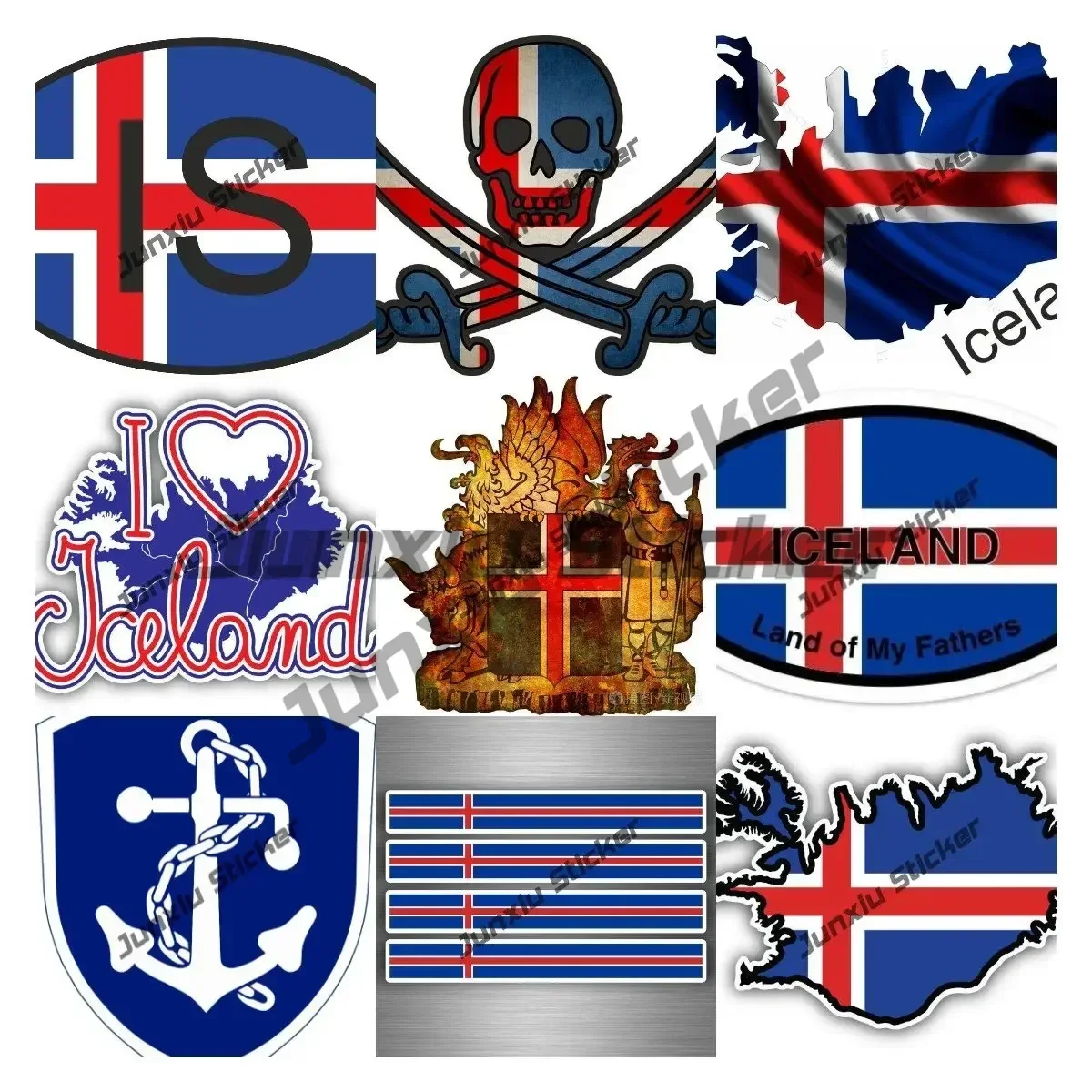 Наклейка с гербом Исландии Исландский Рейкторик печать наклейка круглый флаг