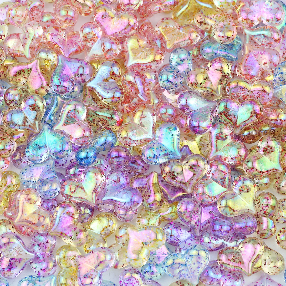 10 ~ 40 шт. 20 мм персиковое сердце УФ смешанный лук пудра цвет акриловые