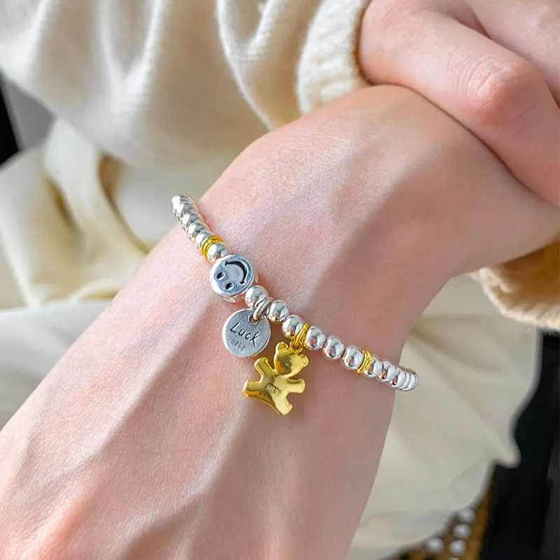 Новое поступление модная Посеребренная Женская цепочка с бусинами на удачу