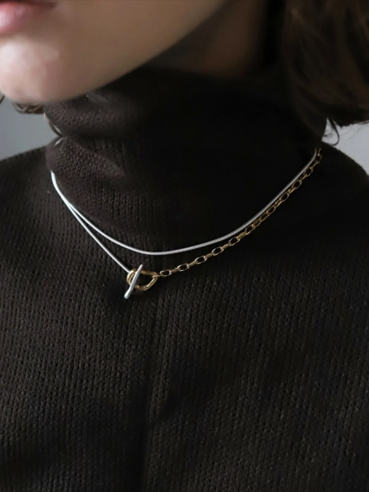 Цепочка для свитера регулируемая из серебра 925 пробы