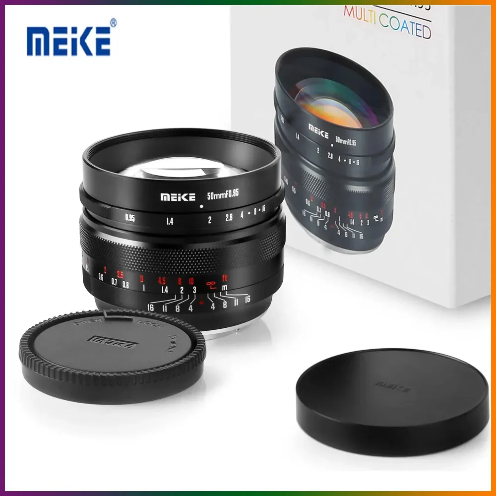 Объектив с ручной фокусировкой MEKE 50 мм F0.95 Aps-C E X M43 EFM Z креплением для Sony Fuji FX Canon EOS M