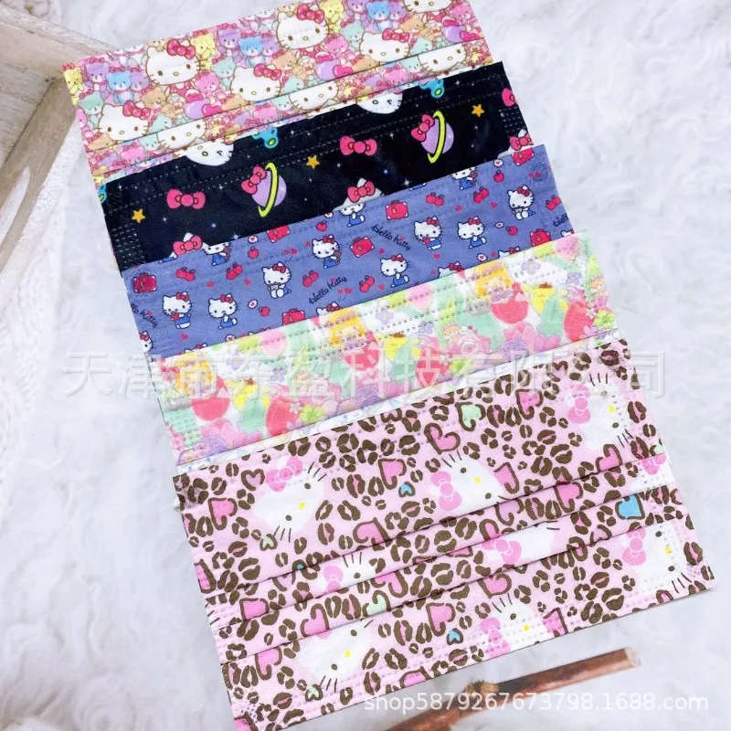 50 шт. одноразовые маски с рисунком котенка |