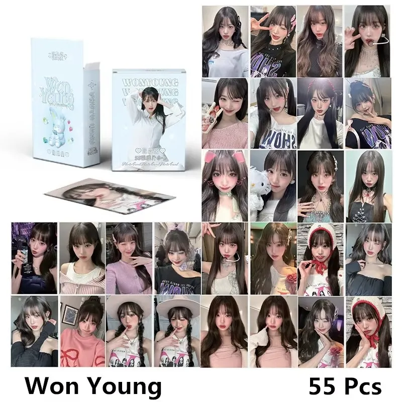 55 шт./компл. корейская лазерная ломо-карта Jang Wonyoung звездный персонаж HD фотокарта