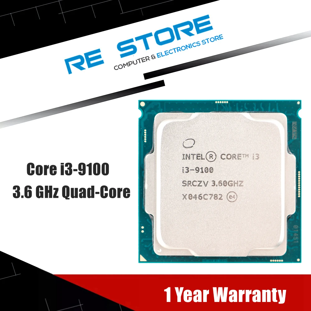 Процессор Intel Core i3-9100 i3 9100 3 6 ГГц четырехъядерный четырехпоточный процессор 65 Вт