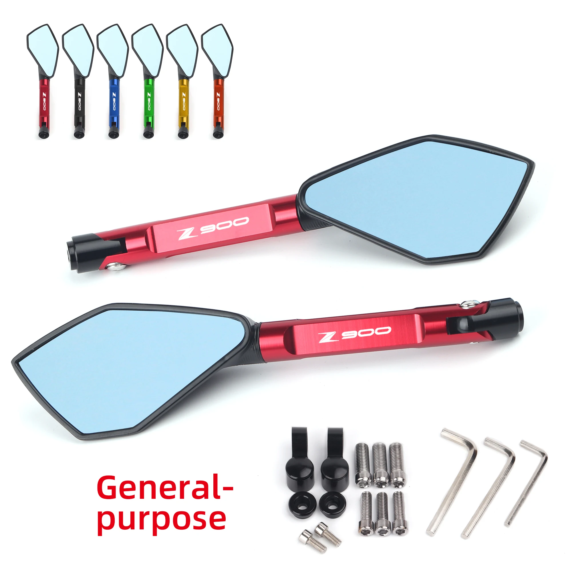 Универсальное мотоциклетное зеркало заднего вида с ЧПУ для kawasaki Z900 Z 900 синее