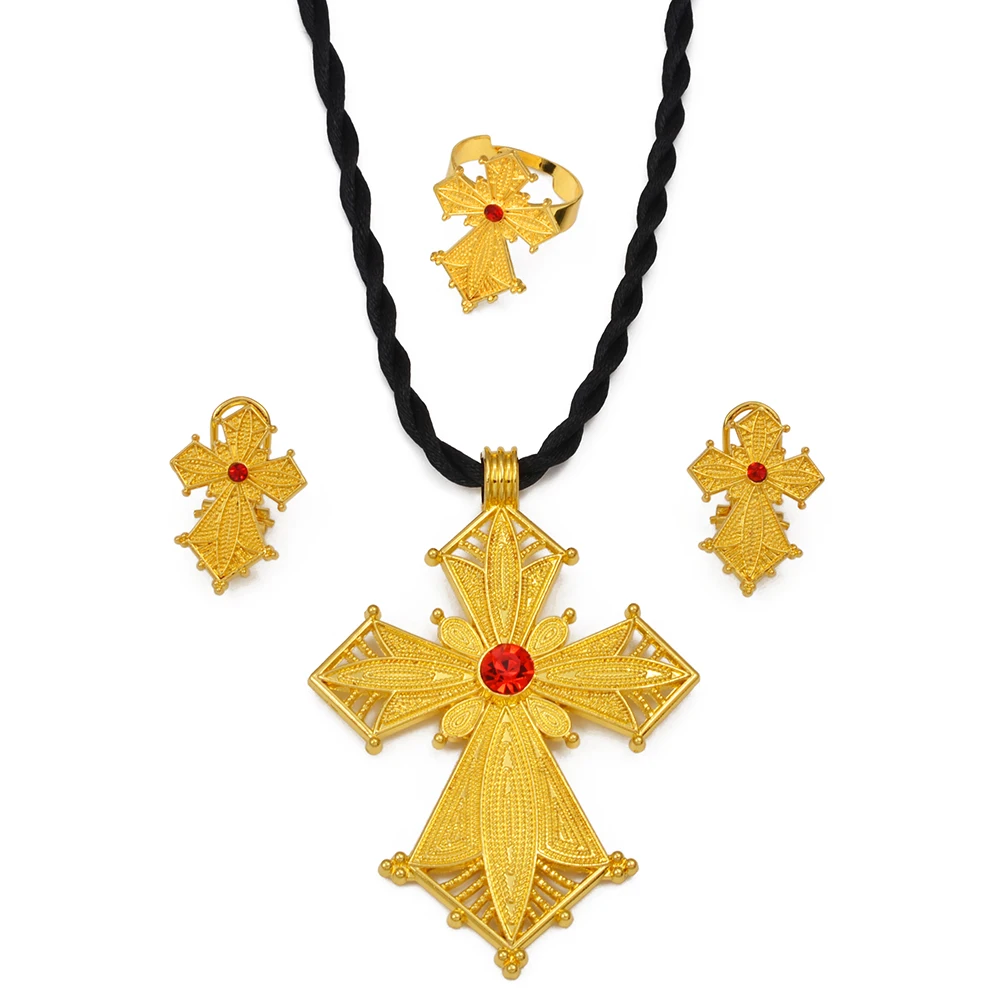 Новое поступление комплекты ювелирных изделий с эфиопским крестом подвеска Habesha