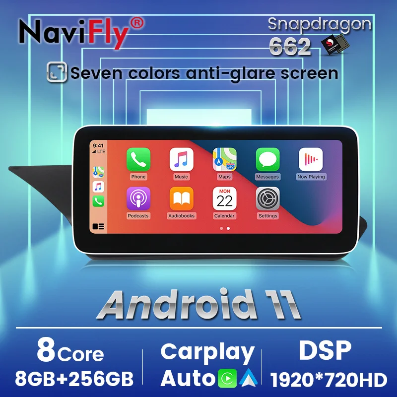 NaviFly Qualcomm 8G+256G 1920*720 Android 11 Car Intelligent System GPS Navigation For Mercedes Benz E Class W212 2009-2015 - купить по
