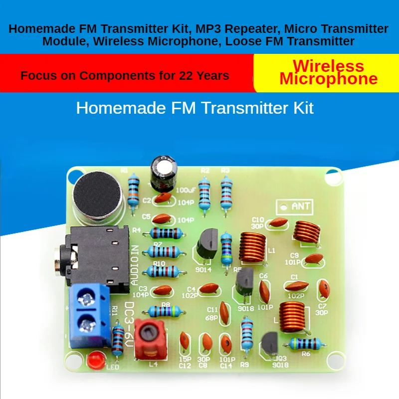 Комплект домашнего FM-передатчика ретранслятор MP3 модуль микропередатчика